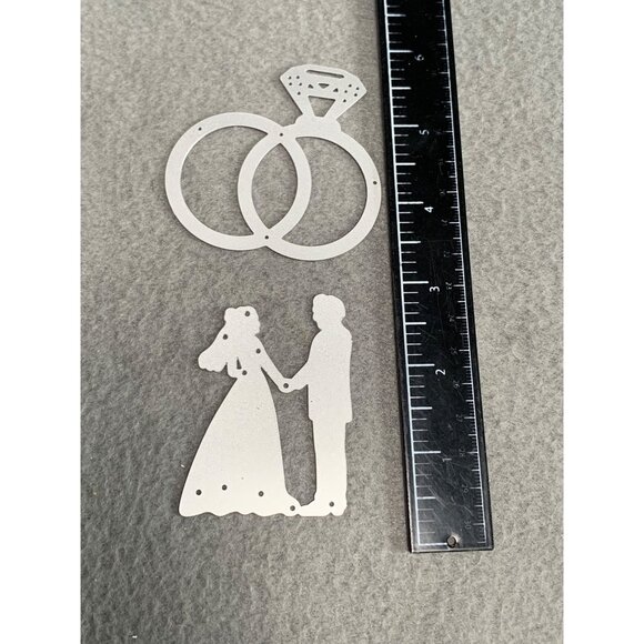Wedding Rings & Couple Die Cuts For Scrapbooking Card Making Wedding Decor - Picture 5 of 7